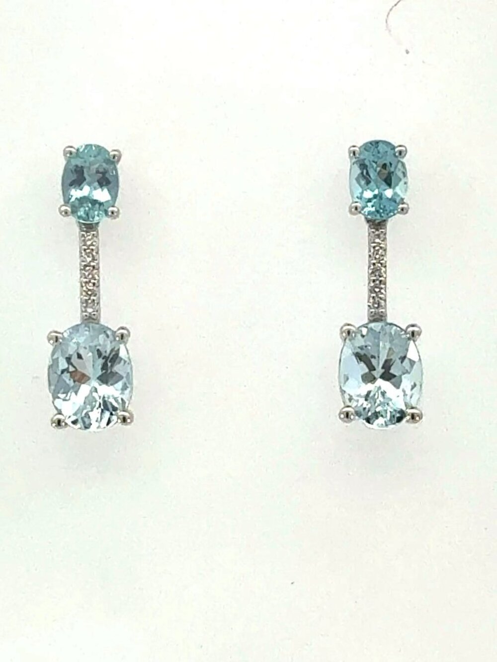 Natural Aquamarine Diamond Earrings 14k Gold 4.95 TCW Certified $4,950 601192